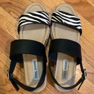 Steve Madden espadrilles platform zebra sandals